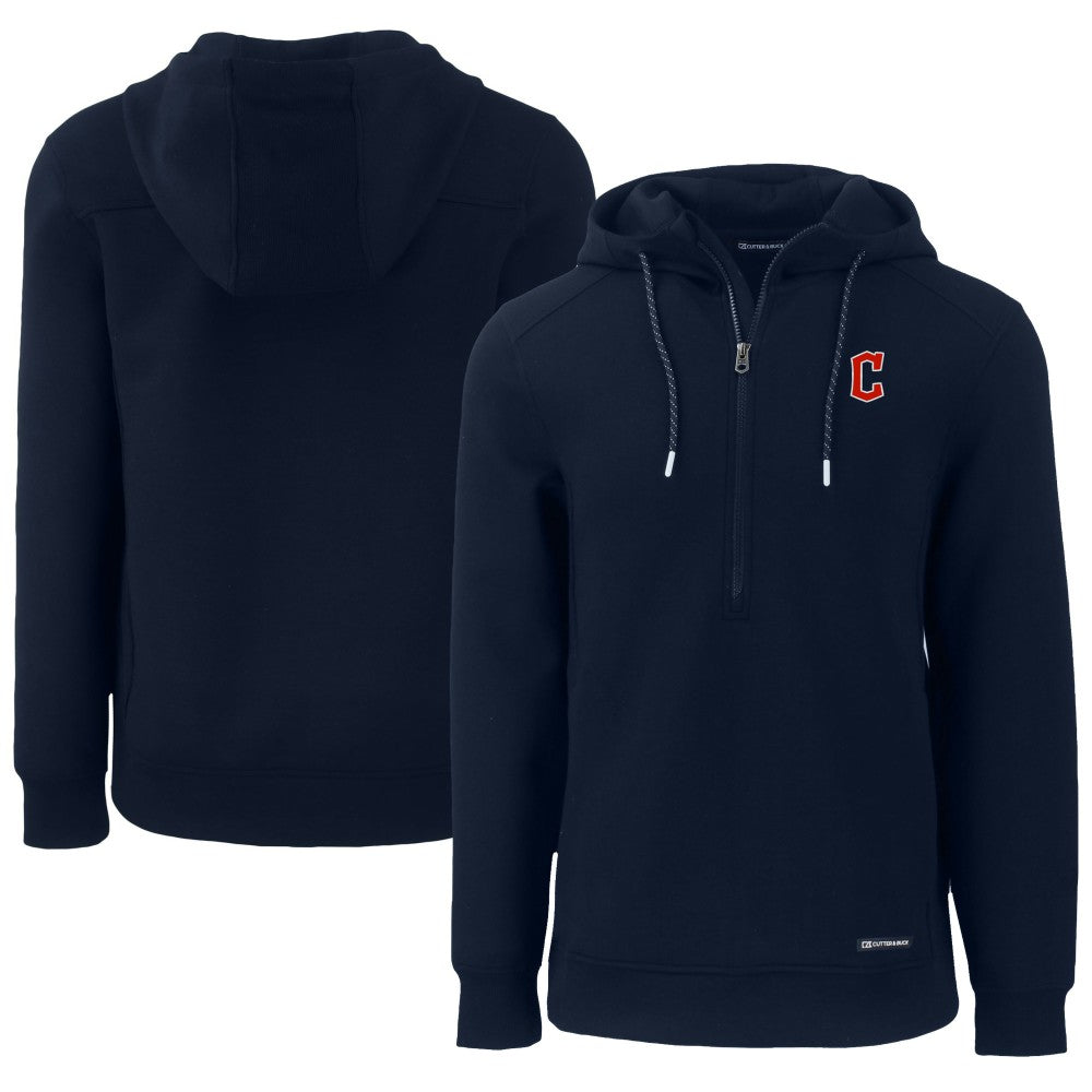 Cleveland Guardians Cutter & Buck Roam Eco Half-Zip Recycled Pullover Hoodie - Navy Hoodies