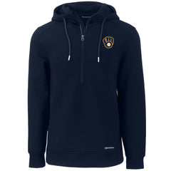 Milwaukee Brewers Cutter & Buck Roam Eco Half-Zip Recycled Pullover Hoodie - Navy Hoodies