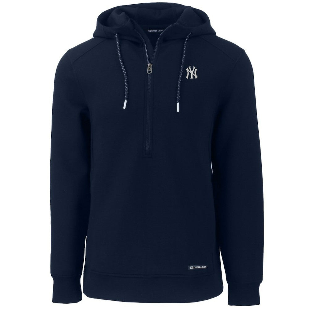 New York Yankees Cutter & Buck Roam Eco Half-Zip Recycled Pullover Hoodie - Navy Hoodies