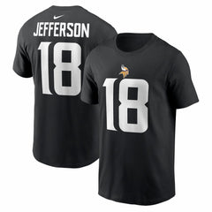 Justin Jefferson Minnesota Vikings Name & Number T-Shirt - Black T-shirts