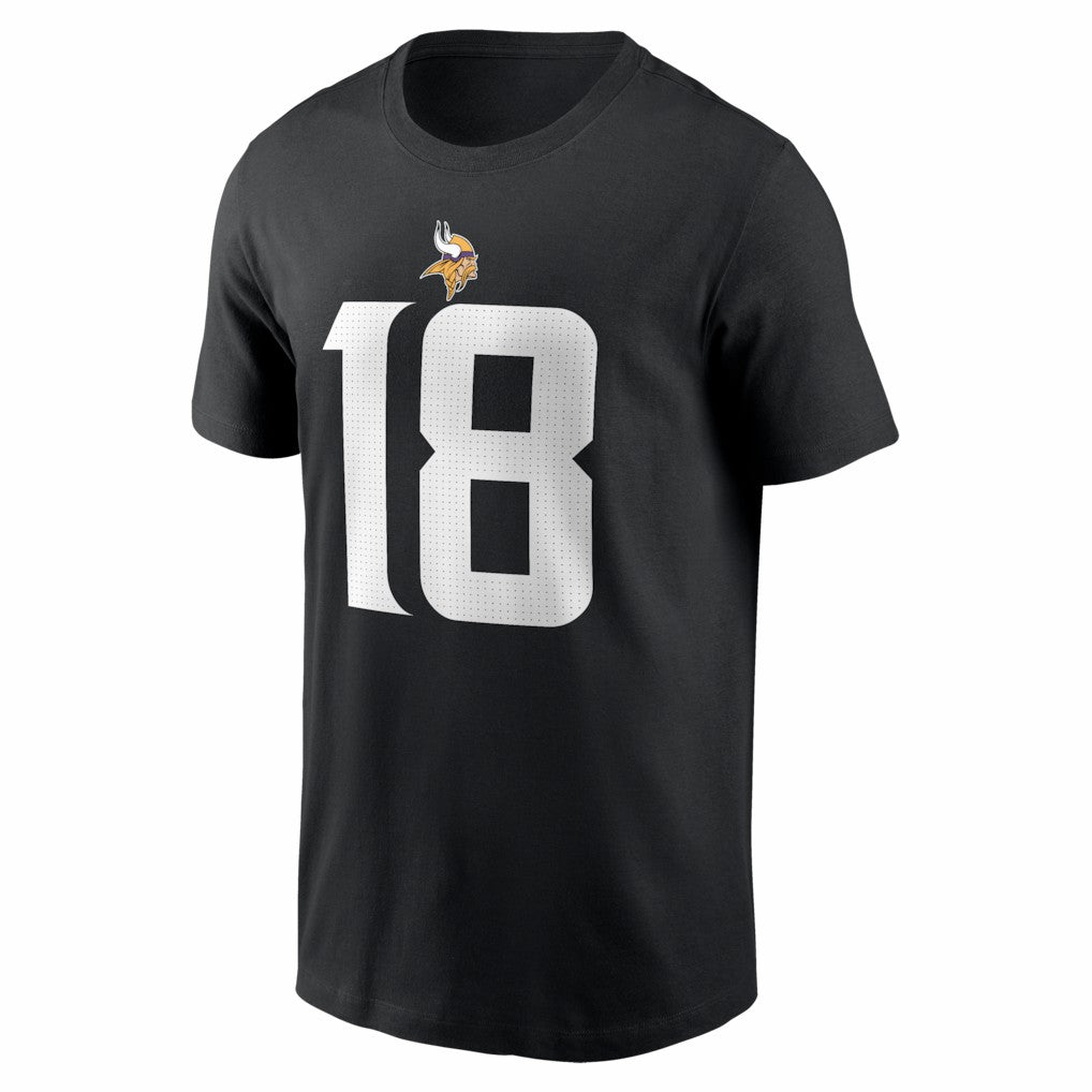 Justin Jefferson Minnesota Vikings Name & Number T-Shirt - Black T-shirts