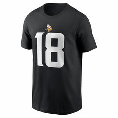 Justin Jefferson Minnesota Vikings Name & Number T-Shirt - Black T-shirts
