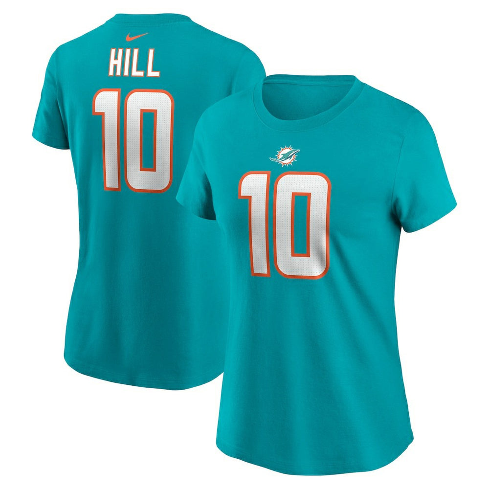 Tyreek Hill Miami Dolphins Women's Player Name & Number T-Shirt - Aqua T-shirts