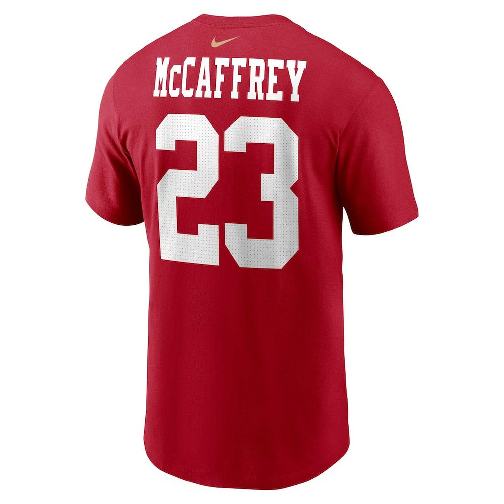 Christian McCaffrey San Francisco 49ers Player Name & Number T-Shirt - Scarlet T-shirts