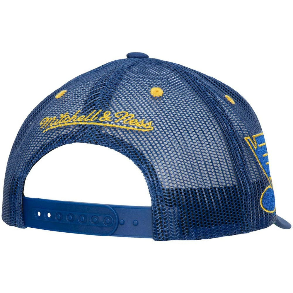 St. Louis Blues Mitchell & Ness Team Seal Trucker Snapback Hat - Blue | US 200064639
