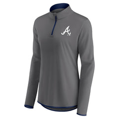 Atlanta Braves Profile Women's Plus Size Quarter-Zip Jacket - Charcoal Jackets