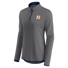 Houston Astros Profile Women's Plus Size Quarter-Zip Jacket - Charcoal Jackets
