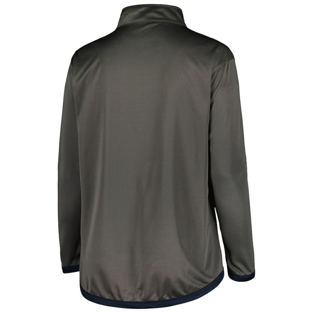 New York Yankees Profile Women's Plus Size Quarter-Zip Jacket - Charcoal Jackets