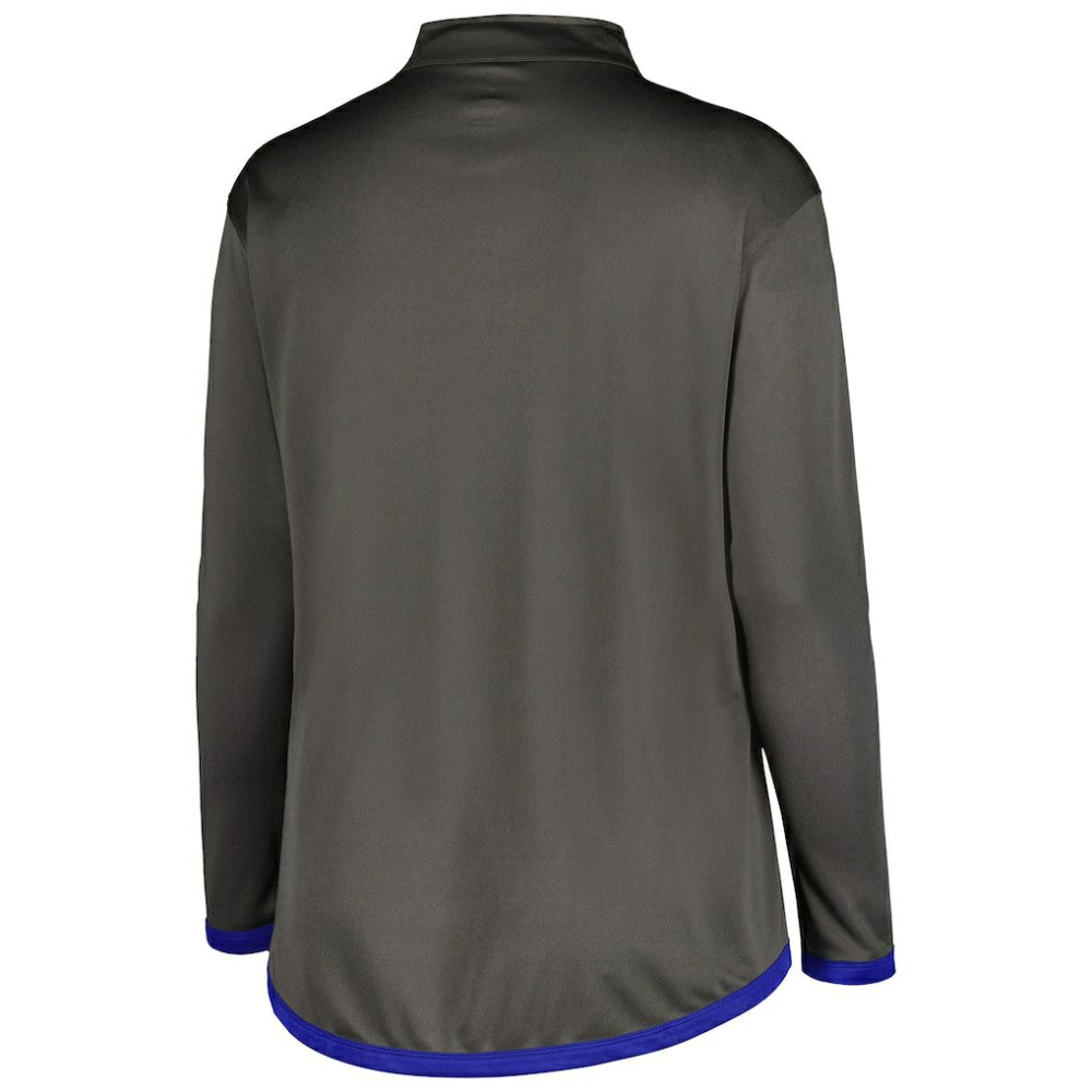 Chicago Cubs Profile Women's Plus Size Quarter-Zip Jacket - Charcoal Jackets