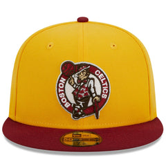 Boston Celtics Fall Leaves 2-Tone 59FIFTY Fitted Hat Yellow/Red - New Era