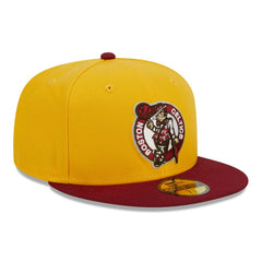 Boston Celtics Fall Leaves 2-Tone 59FIFTY Fitted Hat Yellow/Red - New Era