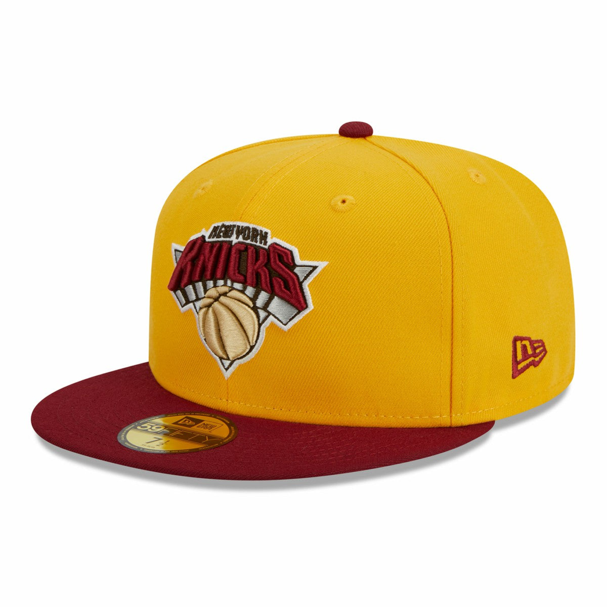 New York Knicks Fall Leaves 2-Tone 59FIFTY Fitted Hat Yellow/Red - New Era