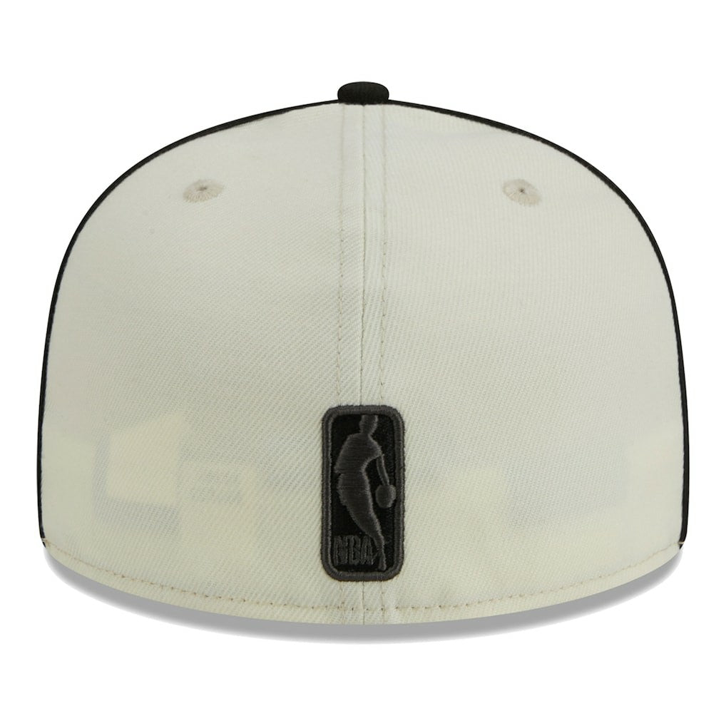Brooklyn Nets Piping 2-Tone 59FIFTY Fitted Hat Cream/Black - New Era