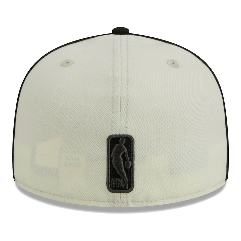 Brooklyn Nets Piping 2-Tone 59FIFTY Fitted Hat Cream/Black - New Era