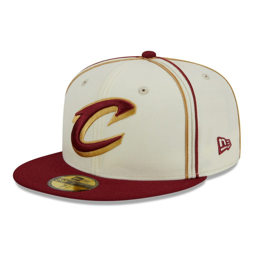 Cleveland Cavaliers Piping 2-Tone 59FIFTY Fitted Hat Cream/Wine - New Era outlet