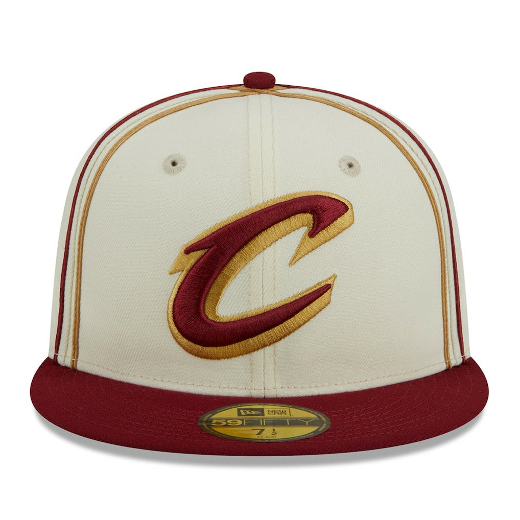 Cleveland Cavaliers Piping 2-Tone 59FIFTY Fitted Hat Cream/Wine - New Era outlet