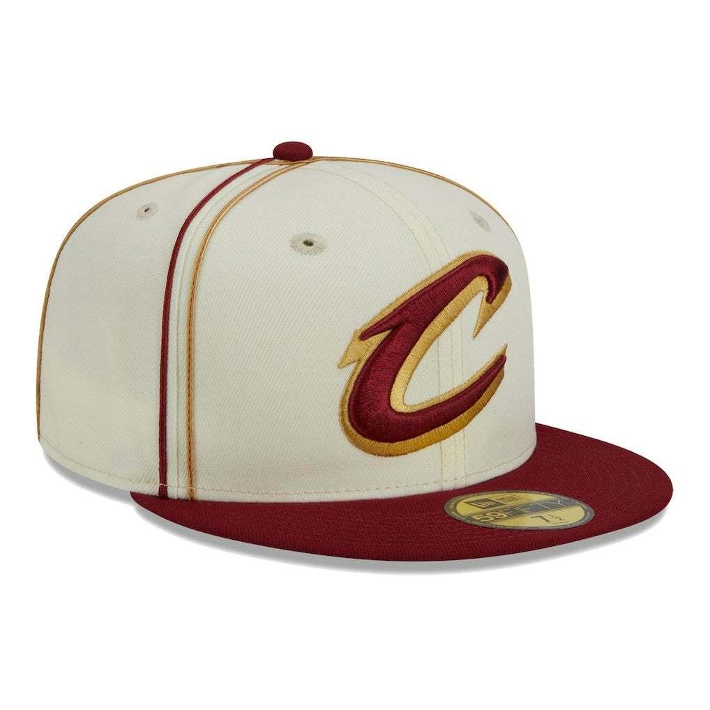 Cleveland Cavaliers Piping 2-Tone 59FIFTY Fitted Hat Cream/Wine - New Era outlet