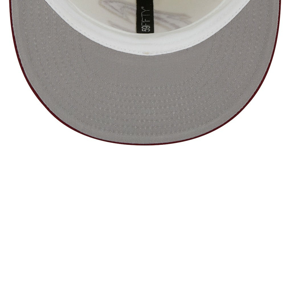 Cleveland Cavaliers Piping 2-Tone 59FIFTY Fitted Hat Cream/Wine - New Era outlet