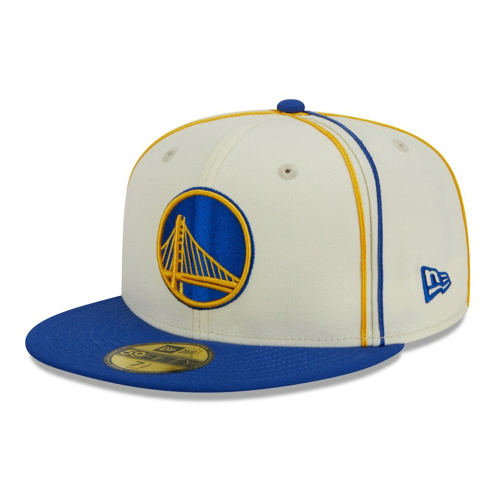 Golden State Warriors Piping 2-Tone 59FIFTY Fitted Hat Cream/Royal - New Era