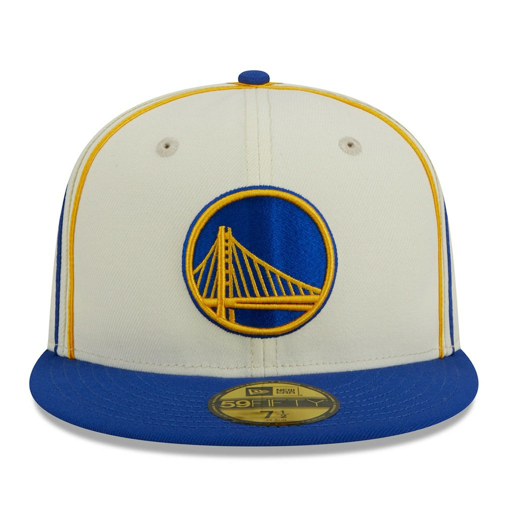 Golden State Warriors Piping 2-Tone 59FIFTY Fitted Hat Cream/Royal - New Era