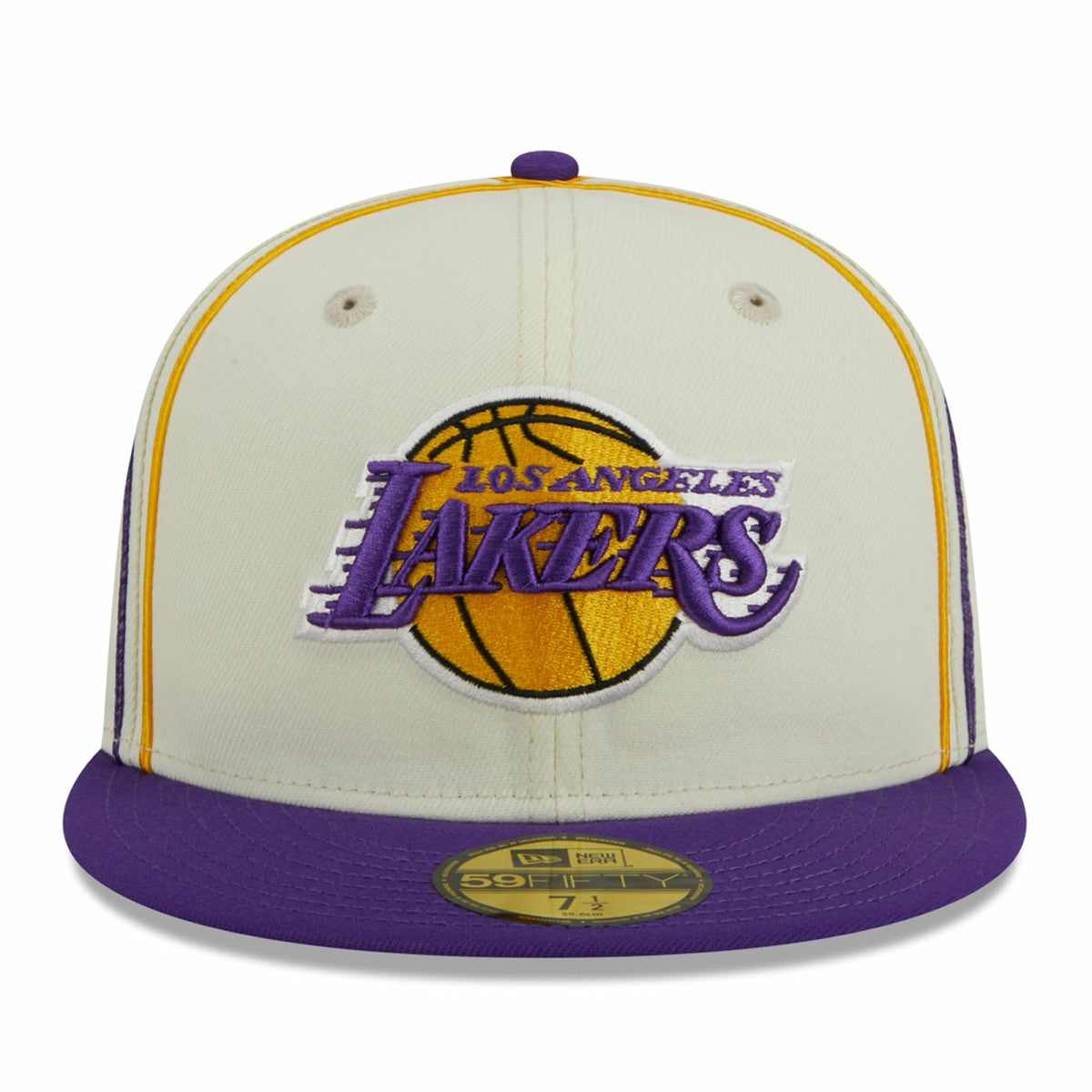 Los Angeles Lakers Piping 2-Tone 59FIFTY Fitted Hat Cream/Purple - New Era outlet