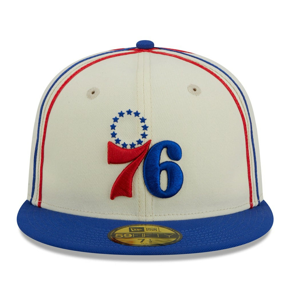 Philadelphia 76ers Piping 2-Tone 59FIFTY Fitted Hat Cream/Royal - New Era