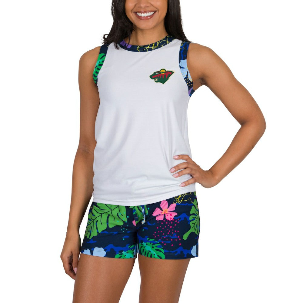 Minnesota Wild Concepts Sport Women's Roamer Knit Tank Top & Shorts Set - White | US 200066679