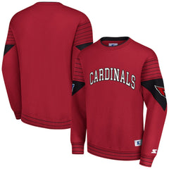 Arizona Cardinals Starter Face-Off Pullover Sweatshirt - Cardinal Pullover