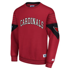 Arizona Cardinals Starter Face-Off Pullover Sweatshirt - Cardinal Pullover