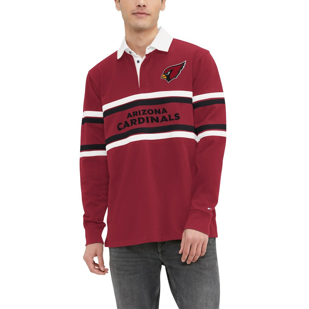 Arizona Cardinals Tommy Hilfiger Cory Varsity Rugby Long Sleeve T-Shirt - Cardinal T-shirts