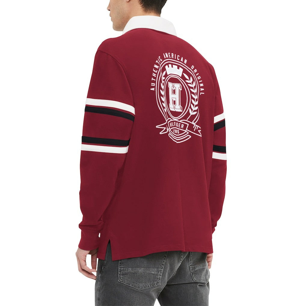 Arizona Cardinals Tommy Hilfiger Cory Varsity Rugby Long Sleeve T-Shirt - Cardinal T-shirts