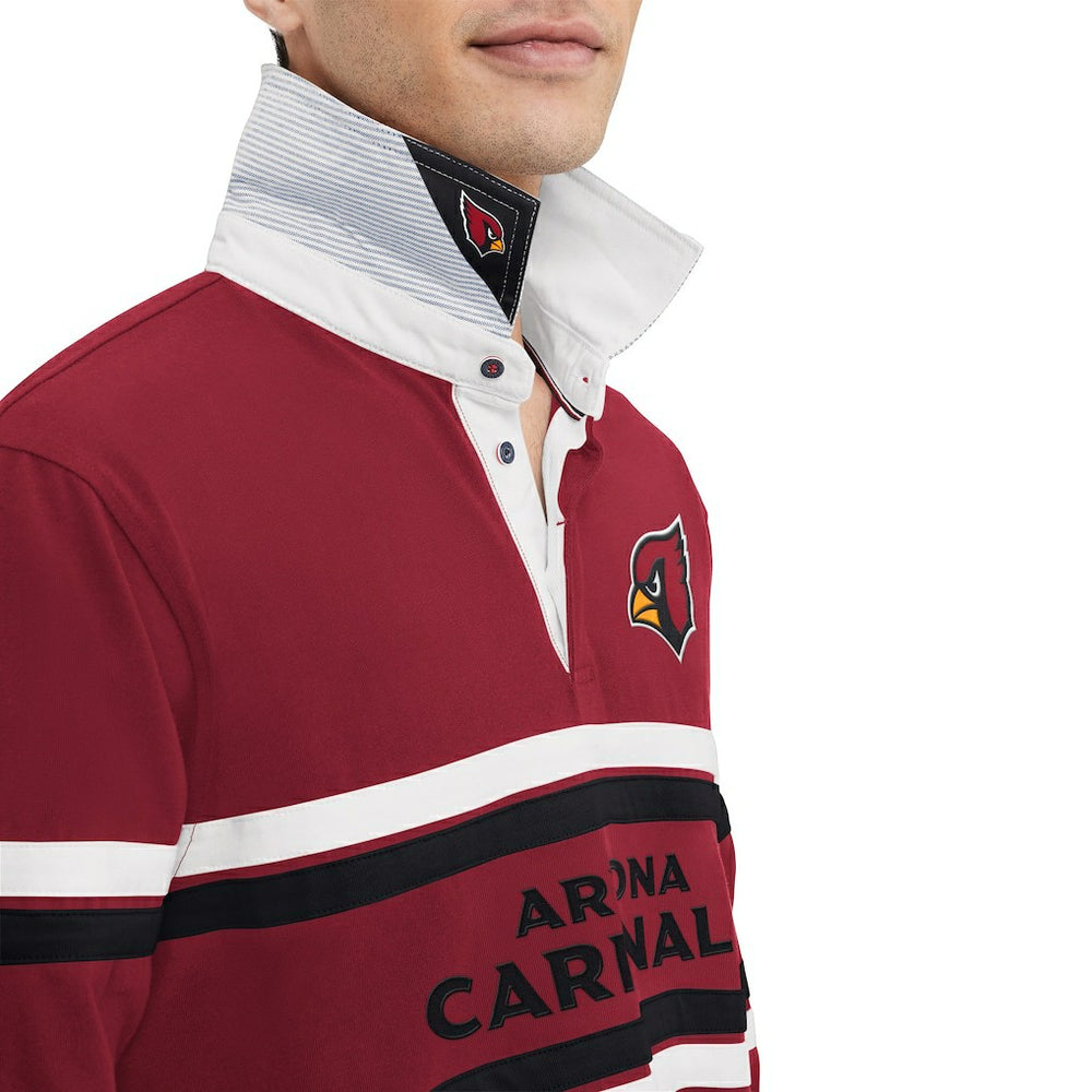 Arizona Cardinals Tommy Hilfiger Cory Varsity Rugby Long Sleeve T-Shirt - Cardinal T-shirts
