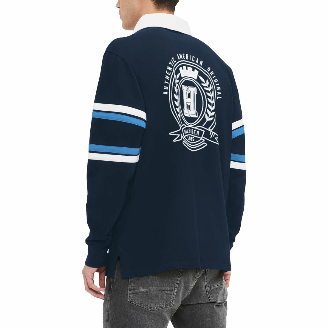 Tennessee Titans Tommy Hilfiger Cory Varsity Rugby Long Sleeve T-Shirt - Navy T-shirts