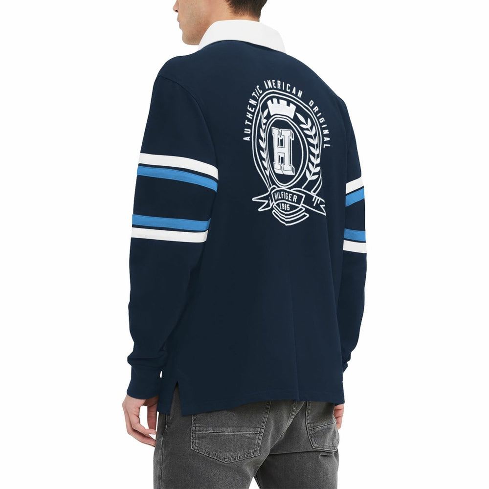 Tennessee Titans Tommy Hilfiger Cory Varsity Rugby Long Sleeve T-Shirt - Navy T-shirts