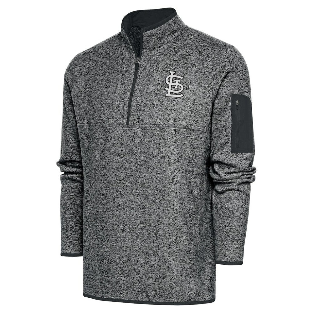 St. Louis Cardinals Antigua Metallic Big & Tall Quarter-Zip Jacket - Graphite Jackets