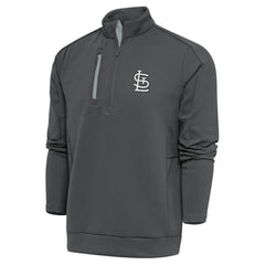 St. Louis Cardinals Antigua Metallic Generation Quarter-Zip Pullover Top - Gray Pullover
