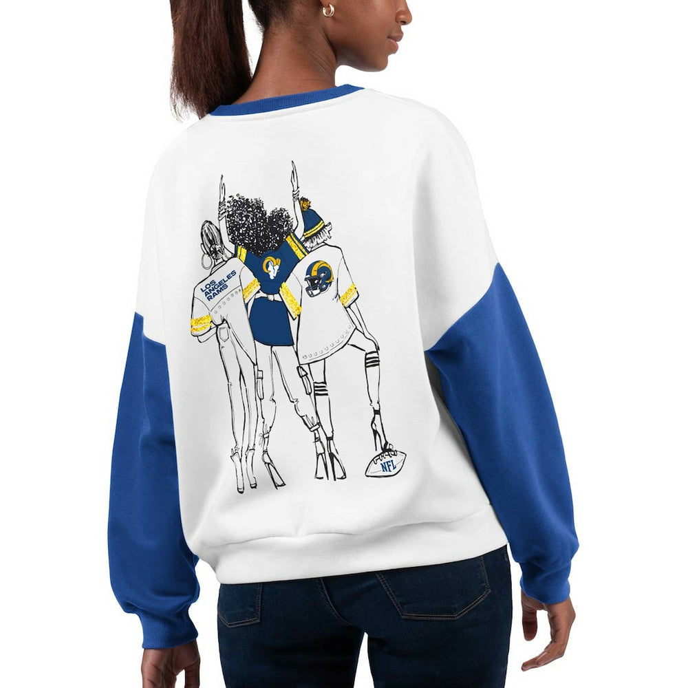 Los Angeles Rams G-III 4Her by Carl Banks Women's A-Game Pullover Sweatshirt - White Pullover