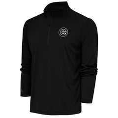 Chicago Cubs Antigua Metallic Tribute Quarter-Zip Top - Black Tops