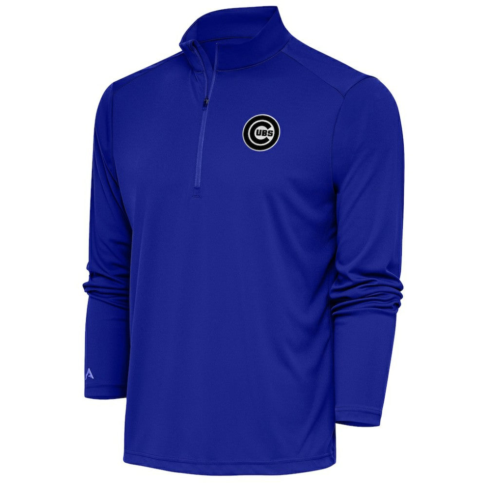 Chicago Cubs Antigua Metallic Tribute Quarter-Zip Top - Royal Tops