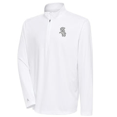 Chicago White Sox Antigua Metallic Tribute Quarter-Zip Top - White Tops
