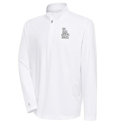 Los Angeles Dodgers Antigua Metallic Tribute Quarter-Zip Top - White Tops