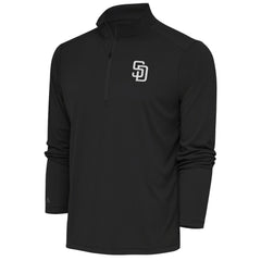 San Diego Padres Antigua Metallic Tribute Quarter-Zip Top - Charcoal Tops