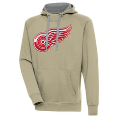 Detroit Red Wings Antigua Victory Pullover Hoodie - Khaki | US 200069219