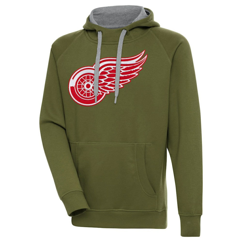 Detroit Red Wings Antigua Victory Pullover Hoodie - Olive | US 200069220