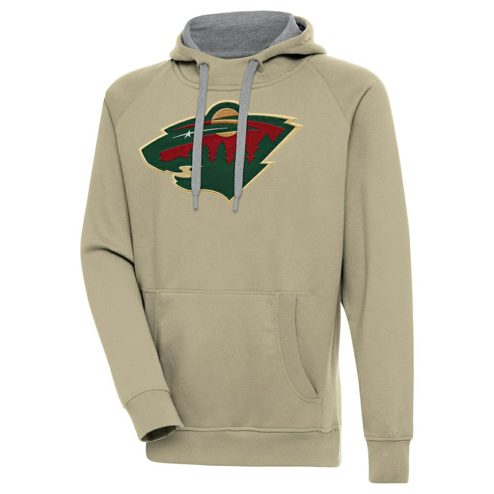 Minnesota Wild Antigua Victory Pullover Hoodie - Khaki | US 200069233