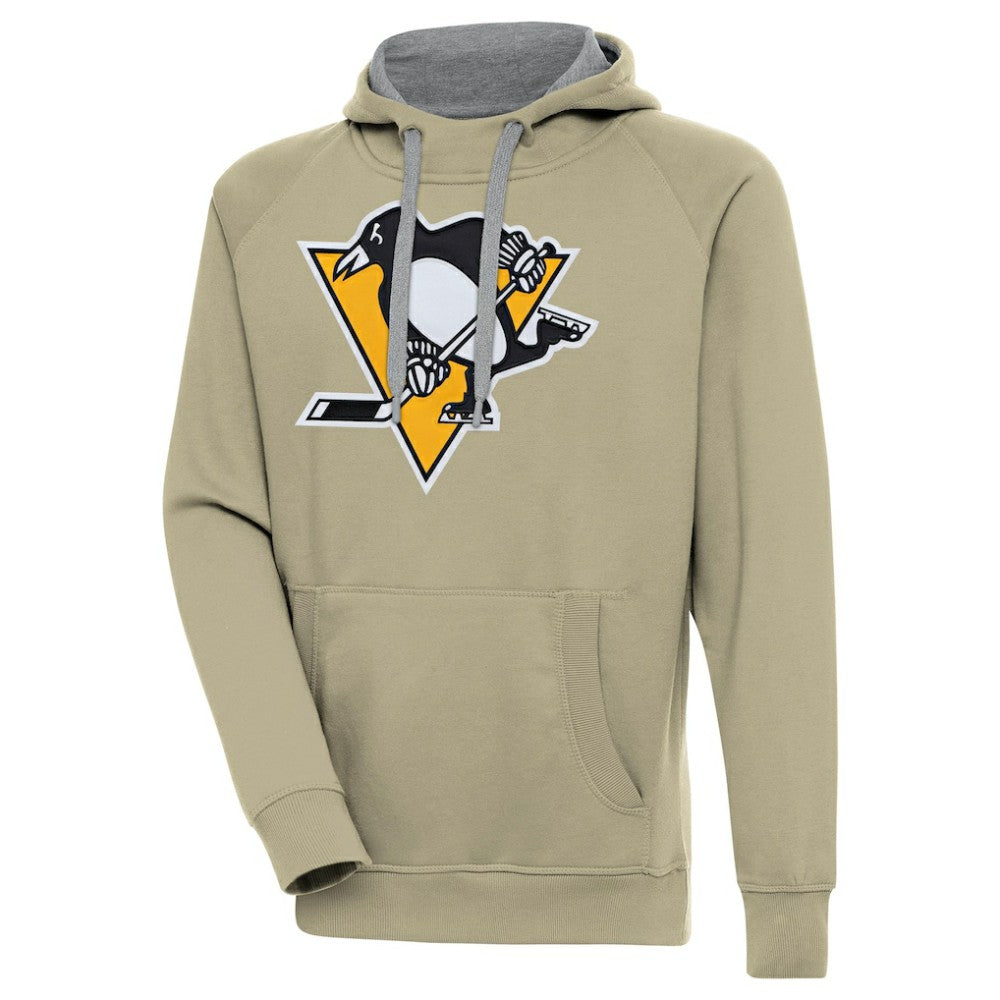 Pittsburgh Penguins Antigua Victory Pullover Hoodie - Khaki | US 200069265