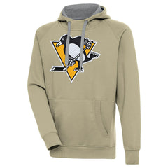 Pittsburgh Penguins Antigua Victory Pullover Hoodie - Khaki | US 200069265