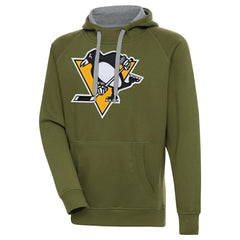Pittsburgh Penguins Antigua Victory Pullover Hoodie - Olive | US 200069266