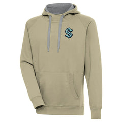 Seattle Kraken Antigua Victory Pullover Hoodie - Khaki | US 200069275