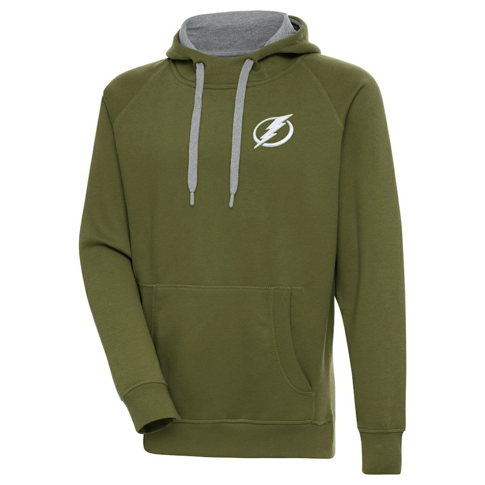 Tampa Bay Lightning Antigua Victory Pullover Hoodie - Olive | US 200069284